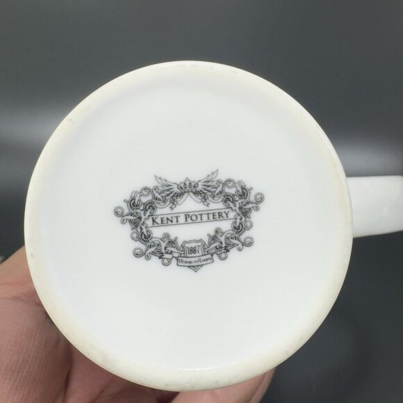 KENT POTTERY Sleeping Black White Kitty Cat Tall Coffee Mug Cup Porcelain 14Oz - Picture 5 of 11